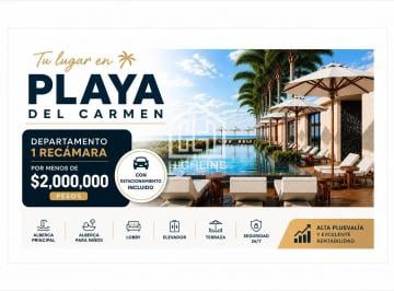 Departamento · 63m² · 1 Recámara · 1 Estacionamiento · Departamento en Venta Playa del Carmen 1 Recámara con Alberca y Estacionamiento