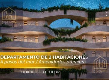 Departamento · 91ha · 2 Recámaras · 1 Estacionamiento · Departamento en Venta de 2 Habitaciones en Tulum a Pocos m de La Playa | Alberca y Gym