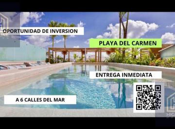 Departamento · 52m² · 1 Recámara · 1 Estacionamiento · Departamento en Venta Amueblado en Playa del Carmen con Rooftop y Alberca