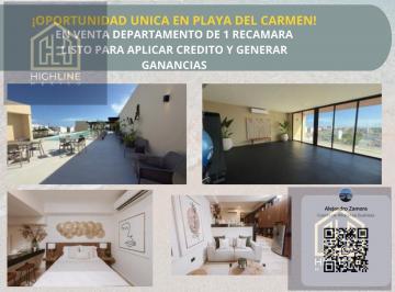 Departamento · 38m² · 1 Recámara · 1 Estacionamiento · Departamento en Venta Ubicado en Playa del Carmen a 3 Minutos del Mar
