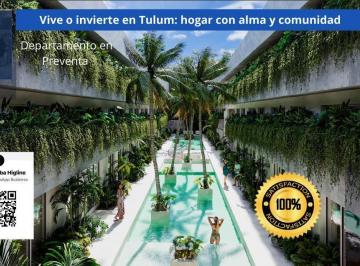 Departamento · 53m² · 2 Recámaras · 1 Estacionamiento · Departamento en Tulum, 2 Recámaras y Amenidades