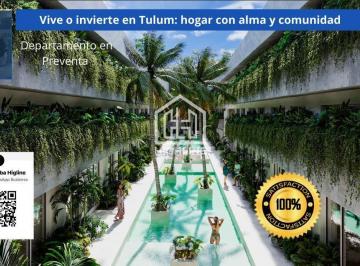 Departamento · 53m² · 2 Recámaras · 1 Estacionamiento · Departamento en Tulum, 2 Recámaras y Amenidades