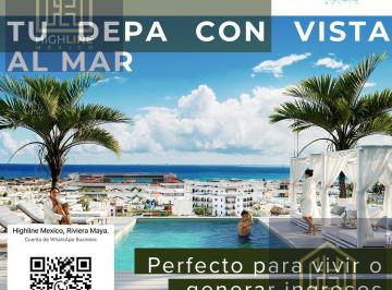 Departamento · 58m² · 2 Recámaras · Inversion en Playa del Carmen, Depas con Vista Al Mar, Plusvalia.