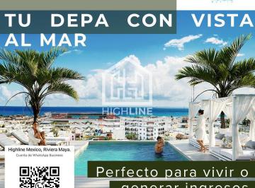 Departamento · 58m² · 2 Recámaras · Inversion en Playa del Carmen, Depas con Vista Al Mar, Plusvalia.