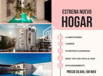 Departamento · 94m² · 2 Recámaras · 1 Estacionamiento · Departamento de 2 Habitaciones en El Centro de Playa del Carmen