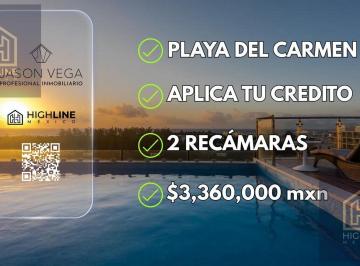 Departamento · 48m² · 2 Recámaras · 1 Estacionamiento · Departamento 2 Recámaras | Playa del Carmen | Vista Al Mar Desde Rooftop| Aplica Credito Hipotecario