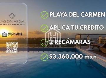 Departamento · 48m² · 2 Recámaras · 1 Estacionamiento · Departamento 2 Recámaras | Playa del Carmen | Vista Al Mar Desde Rooftop| Aplica Credito Hipotecario