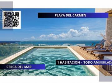 Departamento · 45m² · 1 Recámara · 1 Estacionamiento · Departamento en Venta Playa del Carmen Cerca del Mar Amueblado 1 Recámara con Roof Top