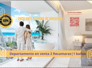 Departamento · 58m² · 2 Recámaras · 1 Estacionamiento · Departamento en Playa del Carmen, Zona Centro, Muy Cerca de La Playa Excelente Inversión