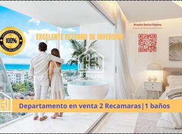 Departamento · 58m² · 2 Recámaras · 1 Estacionamiento · Departamento en Playa del Carmen, Zona Centro, Muy Cerca de La Playa Excelente Inversión