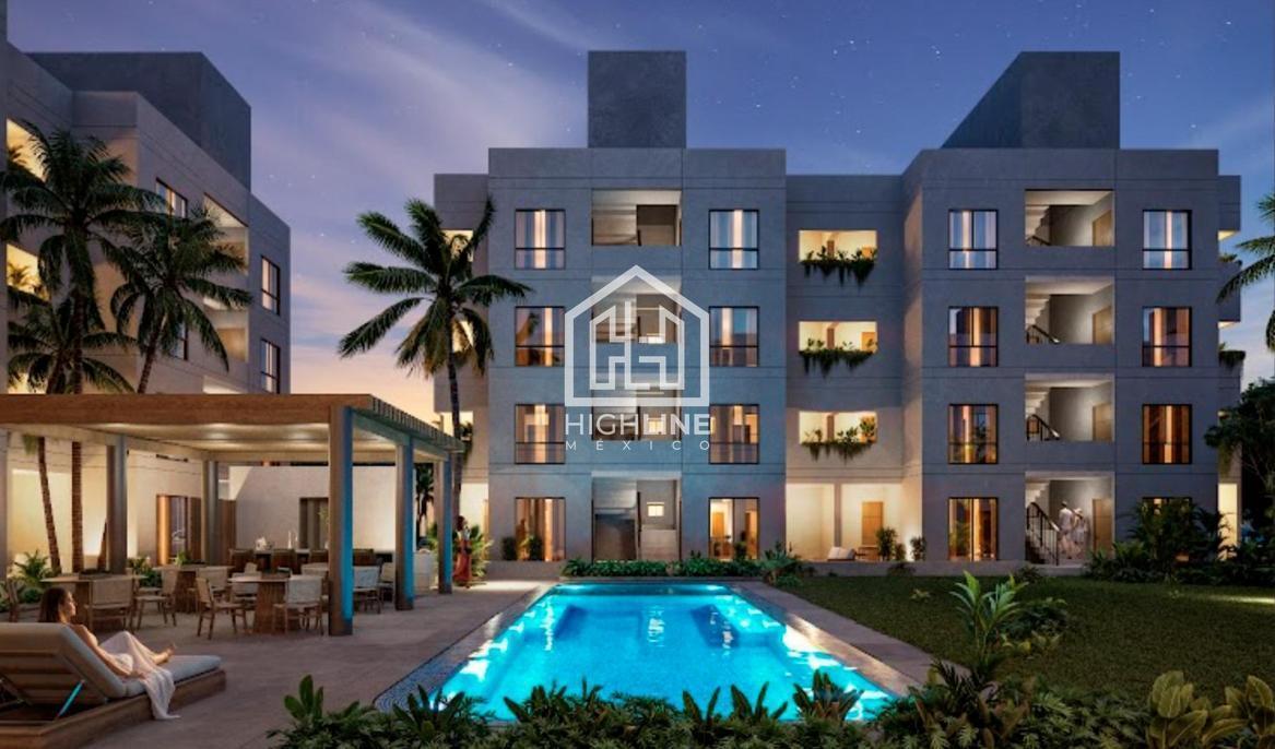 Apartment for Sale in Playa del Carmen with Over 2 Bedrooms, Swimming Pool, and Security