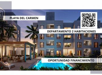 Departamento · 52m² · 2 Recámaras · 1 Estacionamiento · Departamento en Venta Playa del Carmen Sobre 2 Recámaras con Alberca y Seguridad