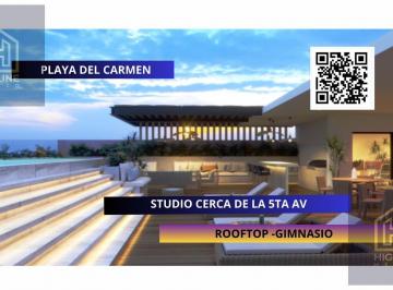 Departamento · 46m² · 1 Recámara · 1 Estacionamiento · Departamento en Venta en Playa del Carmen Cerca de La Playa 46 m² con Rooftop