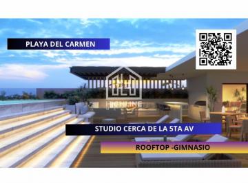 Departamento · 46m² · 1 Recámara · 1 Estacionamiento · Departamento en Venta en Playa del Carmen Cerca de La Playa 46 m² con Rooftop