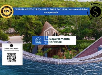 Departamento · 82m² · 2 Recámaras · 1 Estacionamiento · Departamento en Tulum Penthouse con Sky Bar, en Aldea Zamá | Alta Rentabilidad Comprobada