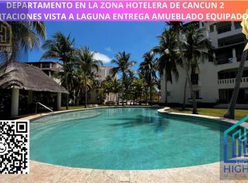Departamento · 142m² · 2 Recámaras · 2 Estacionamientos · Venta de Deparatmento en Zona Hotelera Cancun 2 Habitaciones Vista a La Laguna