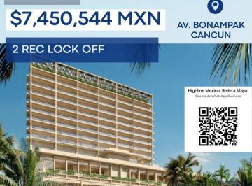 Departamento · 124m² · 2 Recámaras · Condos I 2 Rec I Rentabilidad y Plusvalia I Rooftop 360 I Av Bonampak Cancun I Vista Atardecer