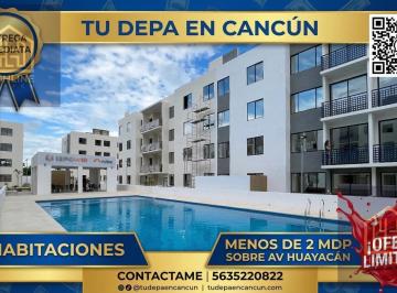 Departamento · 80m² · 3 Recámaras · 1 Estacionamiento · Departamento en Venta en Cancun 3 Habitaciones con Alberca Gym Yoga Acepta Crypto