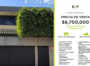 Casa de 4 habitaciones, León · Casa de 200 m² de Terreno con 4 Recámaras en Venta en León Moderno