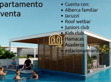 Departamento · 34m² · 1 Recámara · 1 Estacionamiento · Departamento en Playa del Carmen en Venta 1 Habitacion 1 Baño Alberca Familiar Roof Wetbar Spa