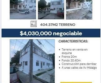 Terreno / Lote · 404m² · Terreno en Venta Col Martock, Tampico, Tam