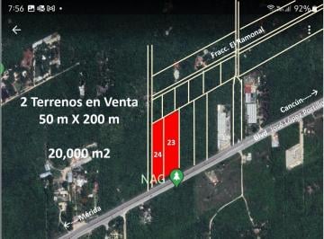 Terreno / Lote · 1m² · Terreno en Venta de 20 Mil m², Comercial, 100 m Frente Carretera, Merida - Cancun