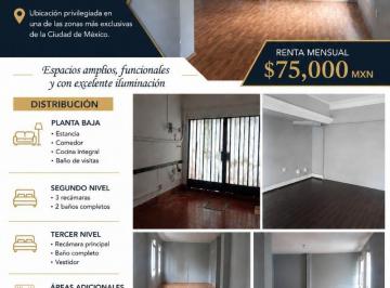 Casa de 4 habitaciones, Miguel Hidalgo · Casa de 120 m² con 4 Recámaras en Renta en Polanco II Sección