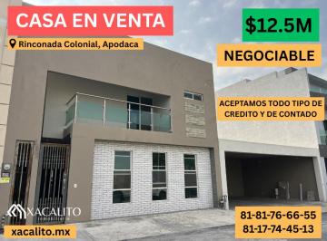 Casa de 3 habitaciones, Apodaca · Rinconada Colonial en Venta
