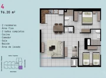 Distribución · Departamento en Renta Kyo Radiant