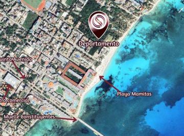 Departamento de 2 habitaciones, Solidaridad · Departamento Frente Al Mar, con Alberca, en Venta