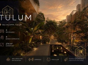 Casa · 274m² · 2 Estacionamientos · Villa en Venta en Tulum de 3 Recámaras con Wellness Hub y Spa