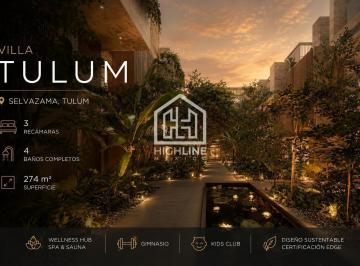 Casa · 274m² · 2 Estacionamientos · Villa en Venta en Tulum de 3 Recámaras con Wellness Hub y Spa