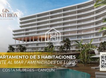 Departamento · 363m² · 3 Recámaras · 2 Estacionamientos · Departamento de 3 Habitaciones en Venta en Costa Mujeres Frente Al Mar | Jacuzzi y Spa