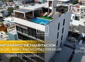 Departamento · 49m² · 1 Recámara · 1 Estacionamiento · Departamento Amueblado de 1 Habitación en Playa del Carmen a m de La Playa | Alberca y Cowork