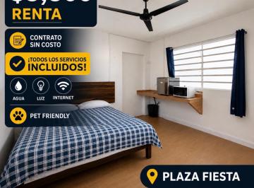 Departamento de 1 habitación, Mérida · Renta Plaza Fiesta Mayabus Todos Los Servicios Incluidos Contrato Sin Costo
