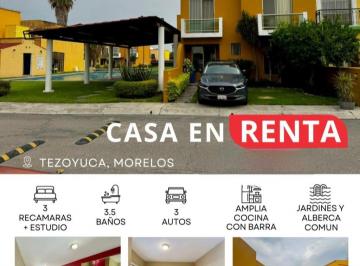 Casa en condominio de 3 habitaciones, Emiliano Zapata · Rento 2 Casas Junto Alberca, Fracc. Paseos de Tezoyuca, Cuernavaca Morelos