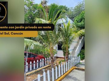 Departamento · 2 Recámaras · 1 Estacionamiento · Departamento en Renta en Quintas del Sol, Cancún – Planta Baja con Jardín