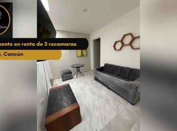 Departamento · 3 Recámaras · Departamento en Renta en Sm 24, Cancún – Amplio, Funcional