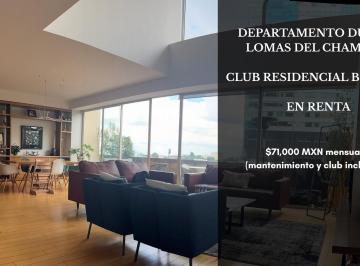 Departamento de 3 habitaciones, Cuajimalpa de Morelos · Exclusivo Departamento Duplex en Renta - Lomas del Chamizal (Club Incluido)