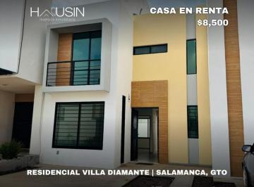 Casa · 3 Recámaras · 1 Estacionamiento · Casa en Renta, Residencial Villa Diamante. Salamanca, Gto.
