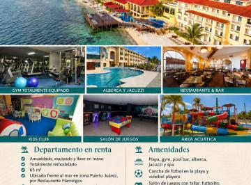 Departamento de 1 habitación, Benito Juárez · Departamento Amueblado en Renta en All Ritmo Cancún Resort con Playa!