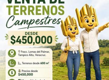 Terreno / Lote · 600m² · Terreno Campestres en Venta en Tampico Alto