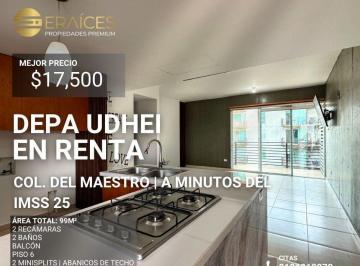 Departamento · 99m² · 2 Recámaras · 2 Estacionamientos · Departamento en Renta 2 Recs Torre Uhdei Zona Cumbres