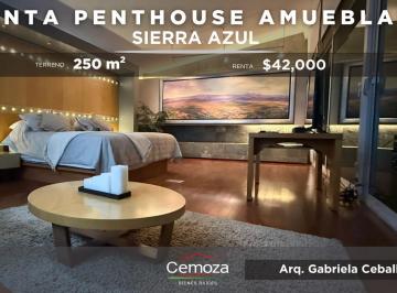 Departamento · 250m² · 2 Recámaras · 3 Estacionamientos · Pent House en Renta Sierra Azul