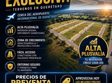 Terreno / Lote , Querétaro · Terreno en Preventa - 50% Menos Que Si Lo Quieres Comprar Después