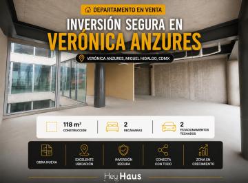 Departamento de 2 habitaciones, Miguel Hidalgo · Departamento Nuevo en Venta en Verónica Anzures, Miguel Hidalgo