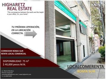 Local comercial , Cuauhtémoc · Excelente Local Comercial en Renta Roma Sur Sobre Av