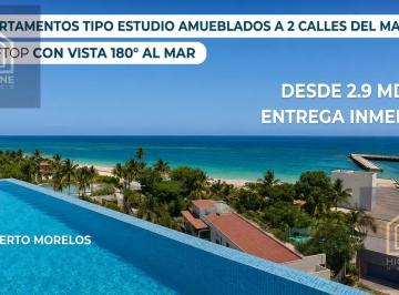 Departamento · 35m² · 1 Recámara · Departamento Tipo Estudio Amueblado/a Pasos del Mar/puerto Morelos/ Entrega Inmediata/ Oportunidad!