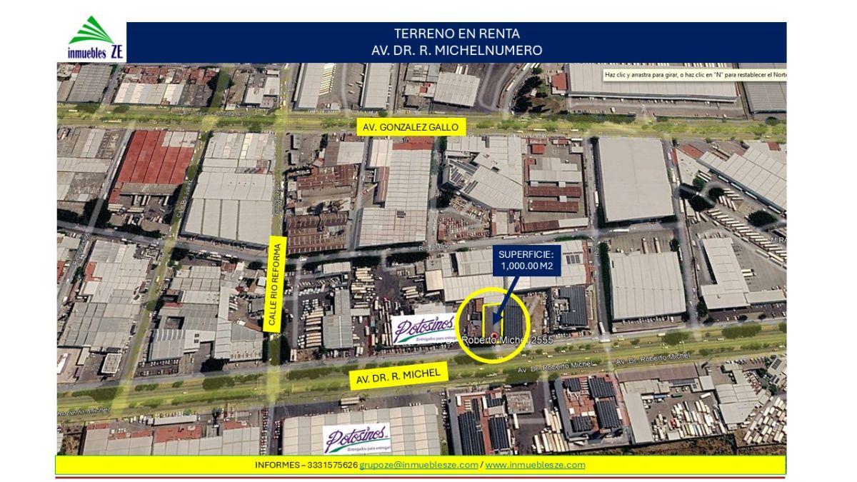 Terreno de 1000 m&sup2; en Renta en Av Dr. R Michel Alamo Industrial