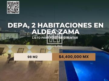 Departamento · 98m² · 2 Recámaras · 1 Estacionamiento · Departamento en Aldea Zama, Listo Para Habitar o Rentar